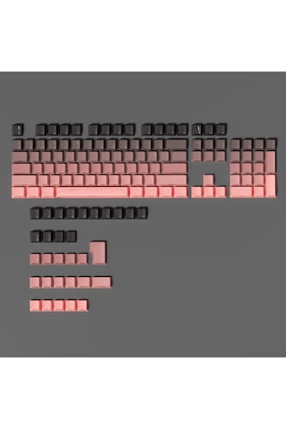 136 Tuş Pembe - Siyah Gradyen Keycap - Mekanik Klavye Tuş Takımı