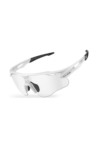 West Bıkıng Yp0703172 Bisiklet Gözlükleri Fotokromik Polarize Renkli Lensli Yol Bisikleti Güneş Gözlüğü - Beyaz Çerçeve Beyaz