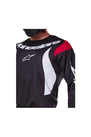 Alpinestars Fluid Haul Off-road Motosiklet Jerseyi Siyah Beyaz Kırmızı