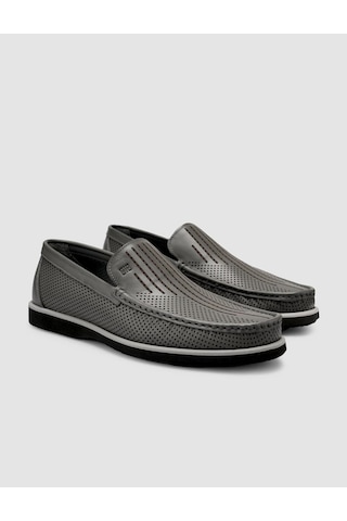 Cabani %100 Hakiki Deri Gri Erkek Loafer Gri