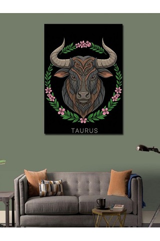 Kanvas Tablo Boğa Burcu Deseni 50cmx70cm