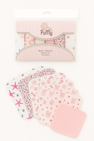 Yumuşacık 6 Lı %100 Pamuk Bebek Mendil Seti 30x30 Cm Günlük Kullanıma Uygun Pembe
