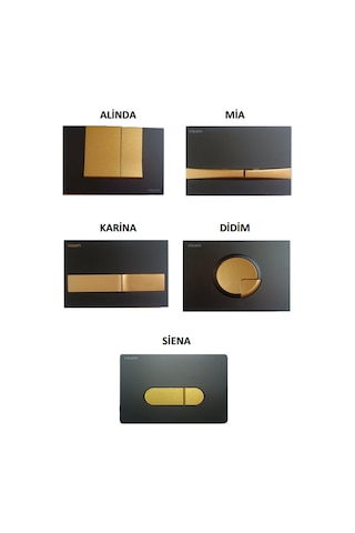 VİSAM SİYAH GOLD BASMA BUTONU PANELİ Altın - Siyah