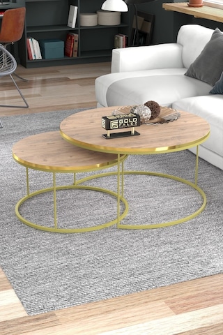 Storeşahin Gold Special 2'li Orta Sehpa Ceviz Shn0720