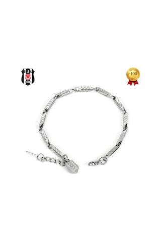 Çizgili Çelik Bileklik Gri