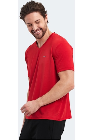 Slazenger KATRIINA Erkek V Yaka Kırmızı Tişört