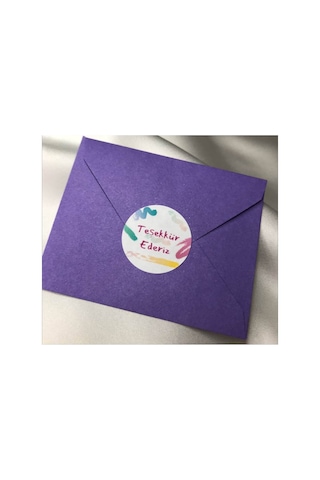 Cetvel Okul Öncesi Etiket Kare Mat Sticker Thank You Serisi 4.5 Cm 40 Adet Çok Renkli