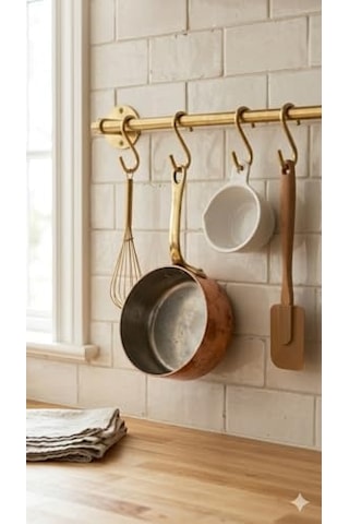 Beşel Gold S Kanca Seti - 10 Adet, Çok Amaçlı Metal Askı, Mutfak Gereçleri, Gardırop Ve Banyo Düzenleyici, Şık Pirinç Görünümlü Dayanıklı Çelik Kanca 5cm, Büyük S Diğer
