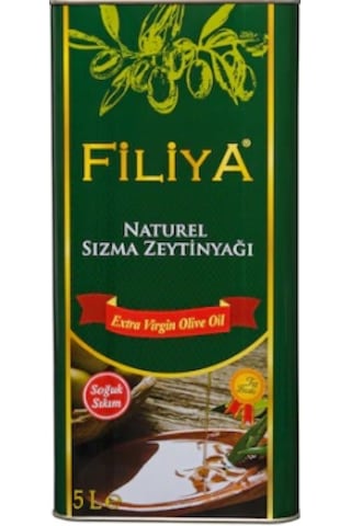 Filliya Taş Baskı Soğuk Sıkım Naturel Sızma Zeytinyağı Teneke 5 L Filliya Taş Baskı Soğuk Sıkım Naturel Sızma Zeytinyağı Teneke 5 L
