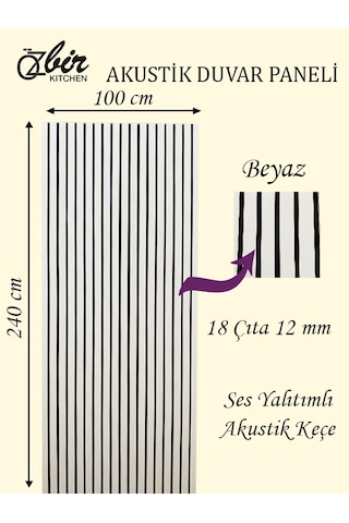 Özbir Mobilya Özbir Mobilya Beyaz Akustik Duvar Paneli 100x240 Ah