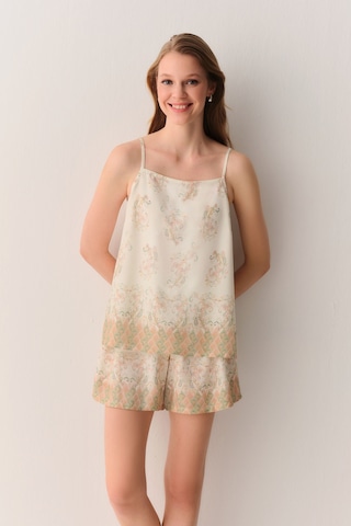Suwen Rustic Atlet Şort Pijama Takımı Sh265286671185 Bej
