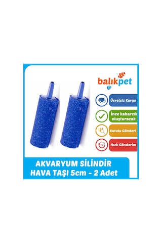 Silindir Akvaryum Hava Taşı 5cm - 2 Adet