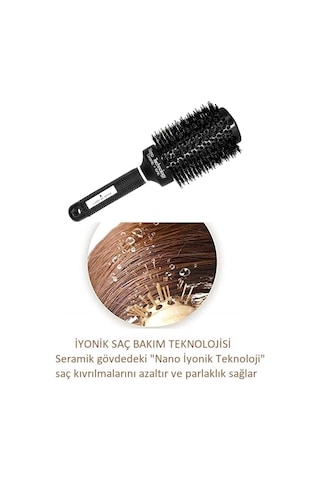 Land Of Myth LOM1094 Seramik+İyonik Termal Fön Saç Fırçası Siyah 53 MM