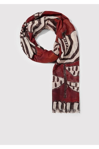 Mavi - Kırmızı Şal 1913439-70456 Kırmızı