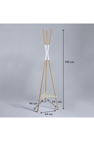 Dzgn Home Ayaklı Demonte Ahşap Elbise Askısı Portmanto Antre Ahşap