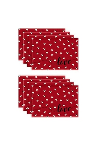 Sevgililer Günü Masa Örtüleri, Ev Partileri İçin Mutfak Masa Örtüsü, 8 Adet Diğer