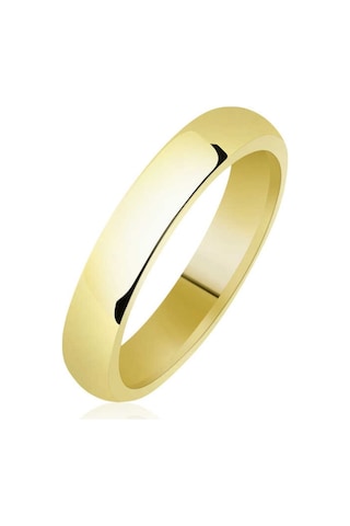 4 Mm Düz Bombeli Gold Gümüş Alyans (551177687)