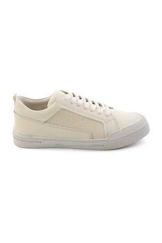 Beyaz Hakiki Deri Erkek Sneaker E01549000303 Beyaz