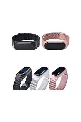 Xiaomi Mi Band 3 Uyumlu Krd-06 Metal Mkst Kordon-gümüş