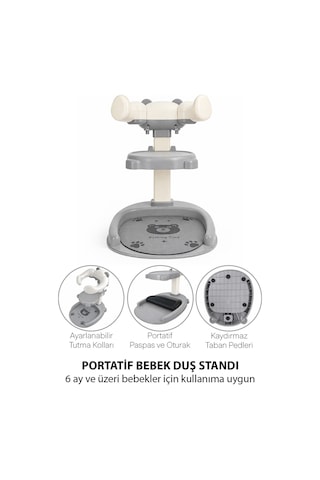 Portatif Bebek Duş Standı Ayarlanabilir Konforlu Ve Güvenli Banyo Desteği Ve Banyo Oturak