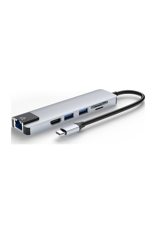 Smartgift 6 Port USB Hub Type-C Ethernet/HDMI USB 3.0 Çoklayıcı Adaptör