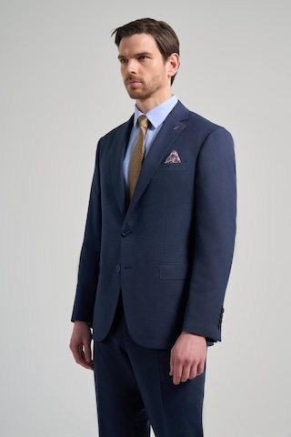 İmza Kendinden Desenli Bez Ayağı Mono Yaka Tam Astar Esnek 4 Drop Comfort Fit Takım Elbise 1001250169 Lacivert
