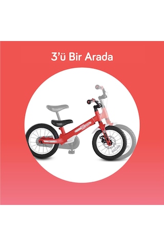 Smartrike Xtend 3'ü 1 Arada Büyüyen Çocuk Bisikleti, 3-7 Yaş İçin Dengeden Pedala Eğitim Bisikleti Kırmızı