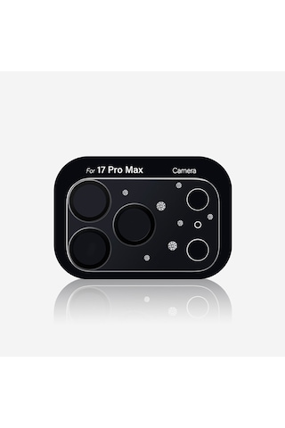 Apple Uyumlu   iPhone 17 Pro Pynana Diamond Sky Serisi Taşlı Kamera Lens Koruyucu Şeffaf