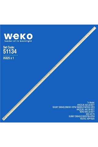 Arçelik A42 Lw 9377 42'' 1 Adet Tv Led Bar Tvnizin İçindeki Led Barla Aynısı Olduğunu Görmeden Almayınız. Led Bar Ürünlerinde Paket Açıldığında İade Kabul Edilmemektedir.