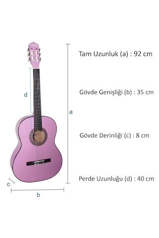 Midex Cg-36pu Kaliteli 36" 3/4 Juniur Çocuk Gitarı 8-12 Yaş Arası