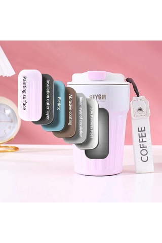 400 Ml Paslanmaz Çelik Sızdırmaz Vakum Şişeler Kahve Termos Şişe Diğer Mavi Ve Beyaz