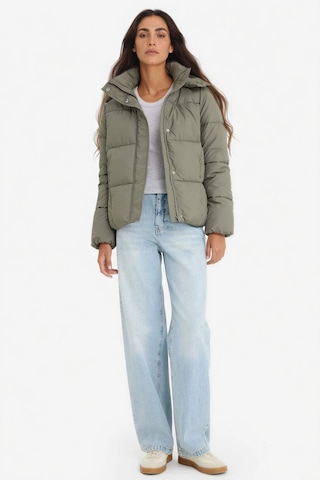Defacto Regular Fit Kapüşonlu Fermuarlı Şişme Mont F2143ax25wnkh6 Haki-kh6