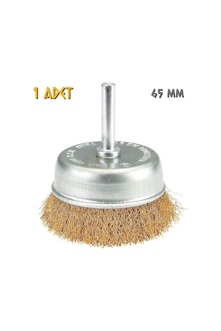 Sgs Pimli Çelik Tel Fırça - Saçaklı Çanak - 65 Mm. - 1 Adet