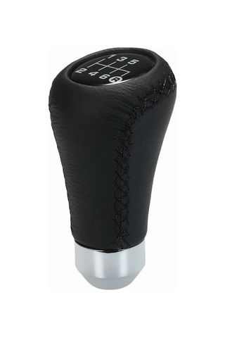 Dancemonkey Evrensel 6 Vites Topu - Siyah Deri Kırmızı Dikişli Kolay Montaj, Siyah