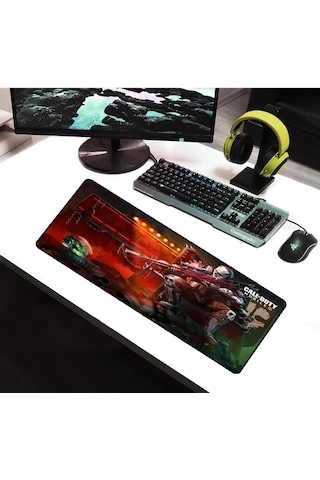 Alkese 70x30 Cm Cod Desenli Dikişli Kaydırmaz Tabanlı Oyuncu Mouse Pad