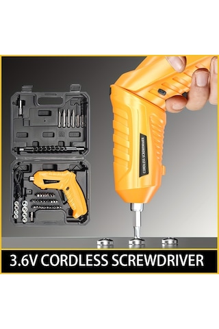 Tcherchi VT16437 Mini 3.6V USB Şarjlı Çok Fonksiyonlu Akülü Elektrikli Tornavida