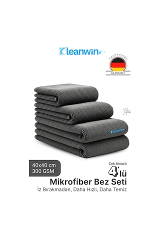 Titan Mikrofiber Bez 40x40cm 4 Adet Oto Yıkama Kurulama Bezi Leke Bırakmaz Cam Havlu