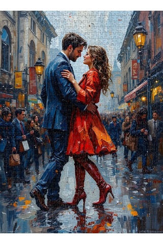 Nova Puzzle 1000 Parça Yağmurlu Bir Aşk Hikayesi Puzzle - Dans Eden Kadın Ve Erkek