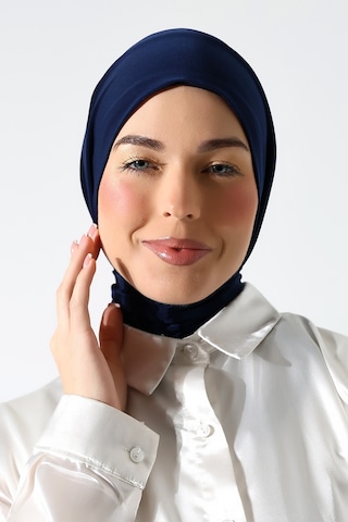 Kadın Çıtçıtlı Bağlamalı Tesettür Hazır Pratik Şal Lacivert Lacivert