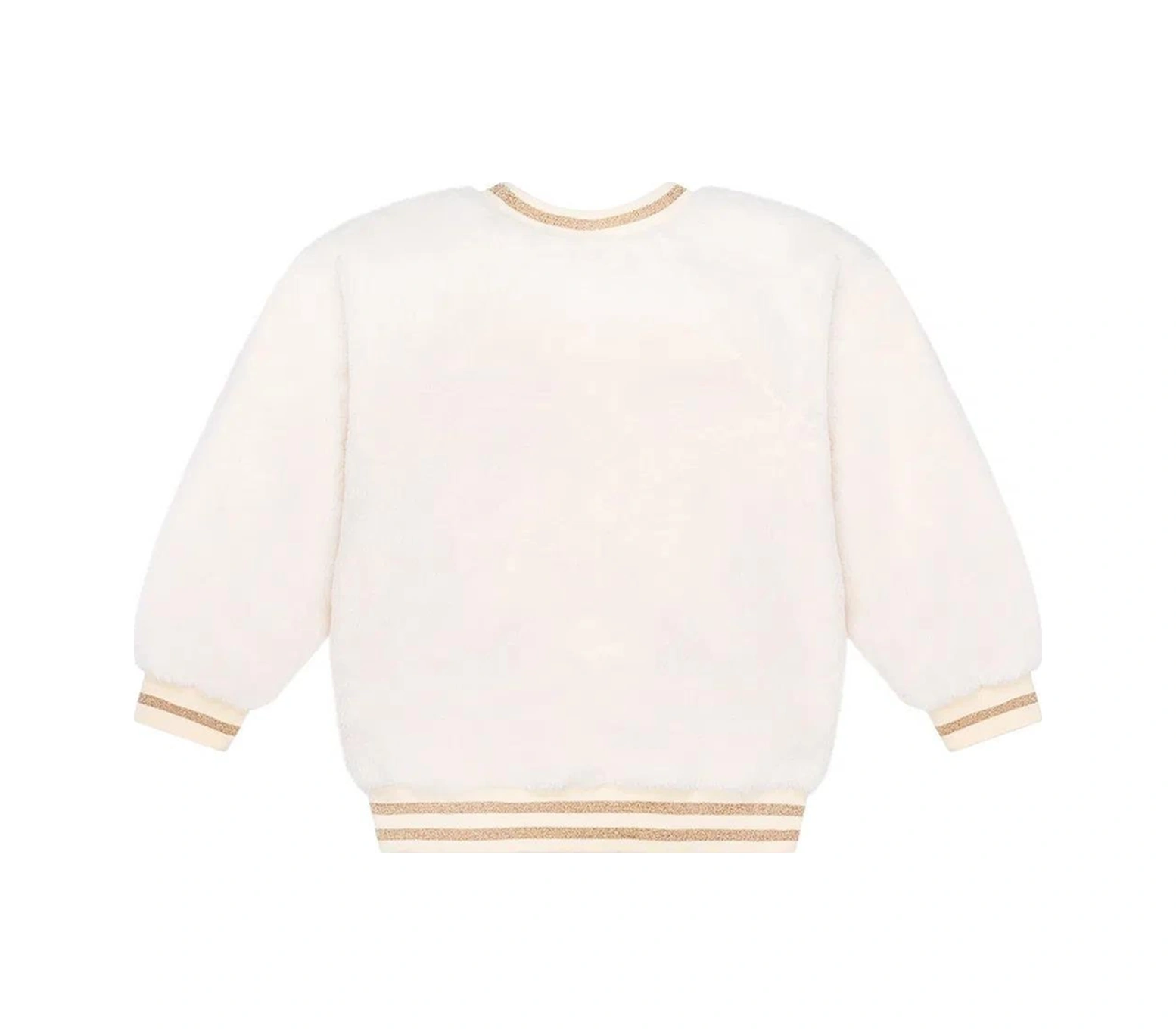 Kız Çocuk Pul Kalp Nakışlı Peluş Sweatshirt Mnt25k209 Ekru