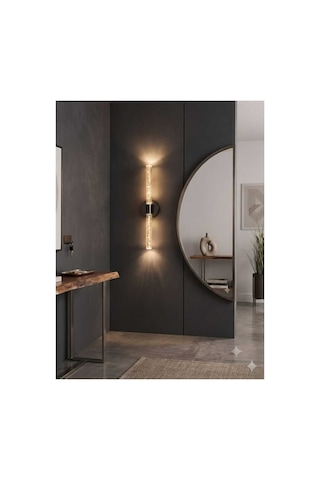 Bubbleflux Large 51 Cm Modern Tasarım Led Aplik - Duvar Lambası - Antrasit Gri - Elektrikli - Kumandalı - Günışığı Antrasit Elektrikli Kumandalı