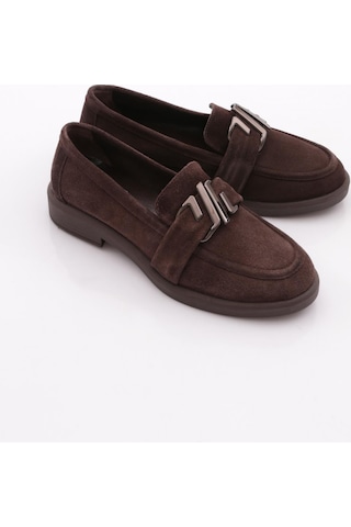 Dgn 527 Kadın Loafer Ayakkabı Kahve Süet