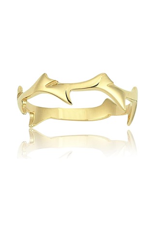 Taşsız Altın Yüzük - 14 Ayar Altın Dal Taşsız Minimal Kadın Yüzük - Eşe Sevgiliye Hediye Altın Yüzük Sarı Altın