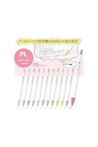 Zebra Clickart Market Pen 0.6mm 12'li Tükenmez Kalem Seti Pale Colours 12czpl