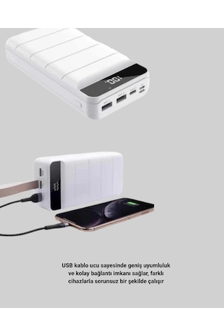 50000mah Yüksek Kapasiteli Powerbank Hızlı Şarj Ve Led Ekranlı Açık