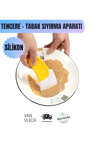 Silikon Tava Ve Tencere Kazıyıcı Tabak Sıyırma Aparatı, Esnek Mutfak Temizlik Çok Renkli