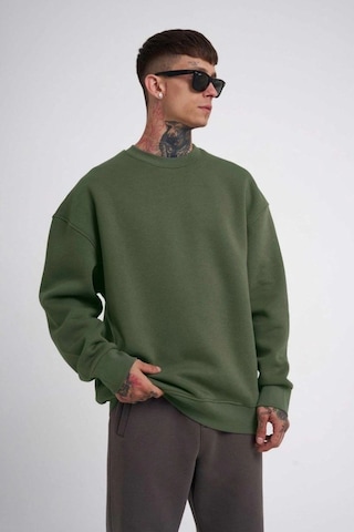 Mbb E-ticaret Erkek Bisikilet Yaka 3 İplik Pamuklu Sweatshirt - Haki