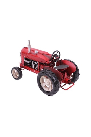 Dekoratif Metal Traktör Kırmızı Renk 0604e-172