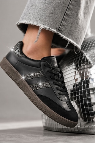 Muggo Sparkly Kadın Sim Detaylı Günlük Sneaker Spor Ayakkabı Siyah