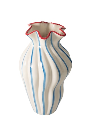Mudo Home Blue Lıne Vazo 21x21x39cm Mavi